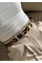KLG0001 Cinturón Estampado de Leopardo Poliuretano 100 cm